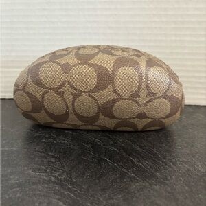 Coach hard clamshell sunglasses case signature coated canvas
